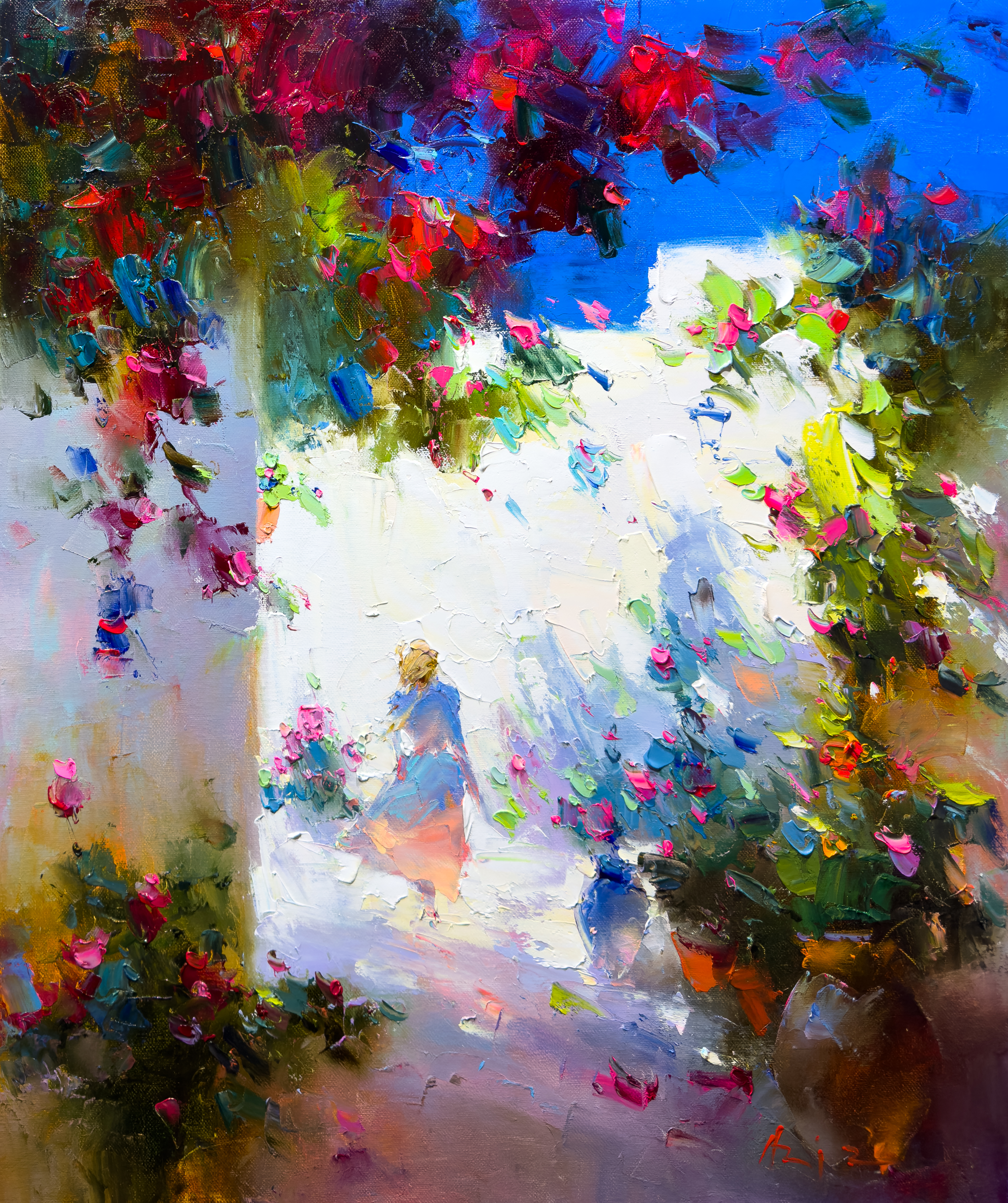 A walk in the shade of the Bougainvillea by Aziz Sulaymanov, 2023